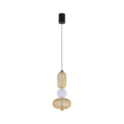 Eglo 300477 - Lustra LED reglabilă suspendată pe cablu CEGLIE LED/12W/230V 2200-6500K auriu + telecomandă