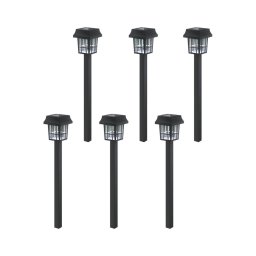 Aigostar - Lampă solară LED, 2 V, 6500 K, IP44, 40 mAh, neagră