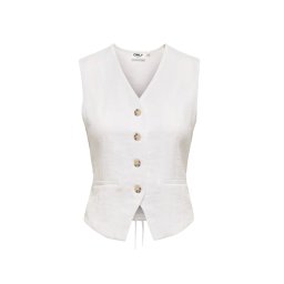 ONLY Sacou Onlita S/L Linen Look Waistcoat Tlr 15370277 11-0601 TCX bright white