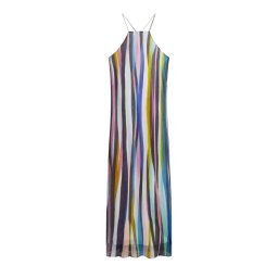 TED BAKER Rochie Azurra Printed Halter Neck Maxi 283574 black