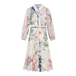 TED BAKER Rochie Arnia Pleated Midi Printed 283579 pink