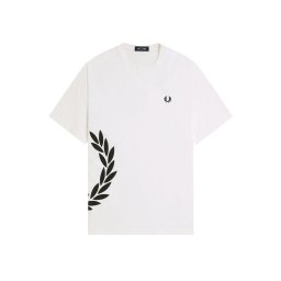 FRED PERRY T-Shirt Textured Laurel Wreath M2440 129 snow white
