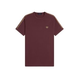 FRED PERRY T-Shirt Contrast Tape Ringer M4613 69A oxblood/champagn