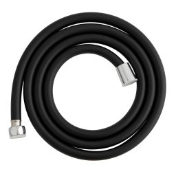 Furtun de dus din silicon negru mat 175 cm, flexibil anti-rasucire, Fleko