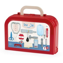 Trusa medicala pentru copii Ecoiffier, 17 accesorii doctor, rosie