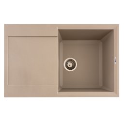 Chiuveta de bucatarie din granit Sahara, 1 cuva cu scurgator, 780x495 mm, Flow