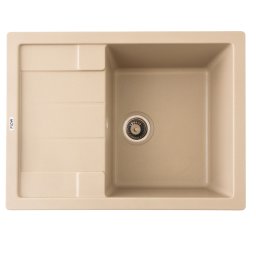 Chiuveta bucatarie din granit ANILA Flow, 1 cuva cu scurgator, Sahara