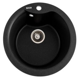 Chiuveta de bucatarie din granit cu cuva rotunda Graphite 485x210 mm
