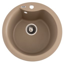 Chiuveta de bucatarie din granit cuva rotunda Sahara 485x210 mm Flow Wave