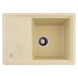 Chiuveta bucatarie din granit Slim Flow Ivory, 1 cuva cu scurgator 615x430 mm