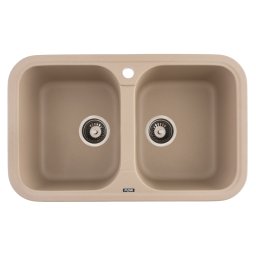 Chiuveta de bucatarie din granit cu 2 cuve Flow TWINS Sahara 765x470 mm