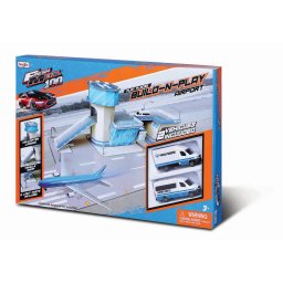 Set de constructie aeroport Maisto Fresh Metal 100 cu 2 vehicule incluse