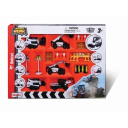 Set utilaje de constructii Bobcat Maisto cu accesorii, 3 ani+