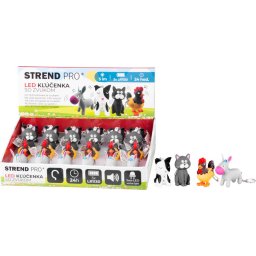 Breloc cu LED si sunet Strend Pro, animale diverse, 5 lm, set 24 buc