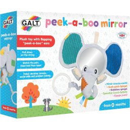Oglinda interactiva pentru bebelusi Peekaboo cu elefant plus Galt