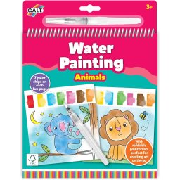 Carte de colorat cu apa Animalute pentru copii 3+ cu pensula reutilizabila