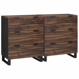 Set de bufet 2 pcs castan 60 x 33,5 x 75 cm Lemn de mango solid GartenMobel Dekor