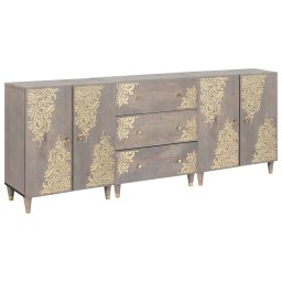 Set dulap baie cu sertar 3 pcs Gri si Aur 180 x 33 x 75 cm GartenMobel Dekor