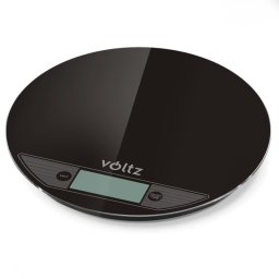 Cantar de bucatarie Voltz V51651F, 5 kg, Sticla, TARA, Rotund, Negru