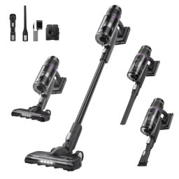 Aspirator vertical 2in1 Eureka NEC520, 200 W, 0,5 l, Aautonomie 50 min, Perie turbo, Reglare a puterii, Filtru HEPA lavabil, Negru