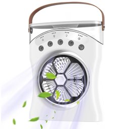 Ventilator portabil cu racire si purificare aer USB cu maner compact silentios si multifunctional
