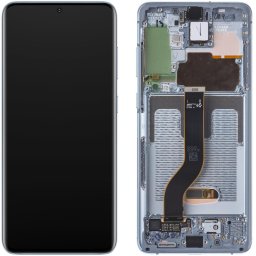 Piese si componente Display cu Touchscreen Samsung Galaxy S20+ 5G G986 / S20+ G985, cu Rama, Bleu (Cloud Blue), Service Pack GH82-22145D