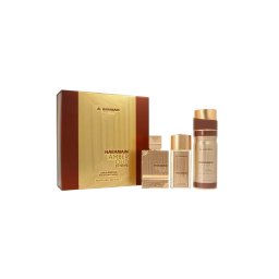 Set Al Haramain Amber Oud Gold Extreme, Extrait de Parfum 75 ml + 30 ml + body spray 200 ml, intens premium