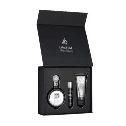 Set Lattafa Fakhar Men, EDP 100 ml + EDP 12 ml + gel de duș 100 ml, cadou masculin