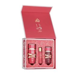 Set Lattafa Yara Candy, EDP 100 ml + EDP 12 ml + Hair Mist 50 ml, cadou damă dulce