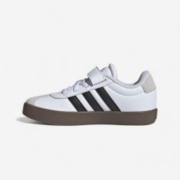 Încălțăminte Educație fizică ADIDAS VL COURT Alb-Negru-Gri Copii