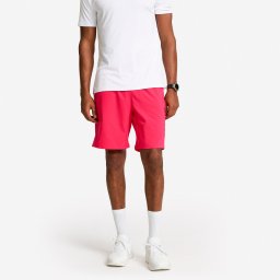 Pantalon scurt de fitness respirant, buzunare cu fermoar, roz, bărbați
