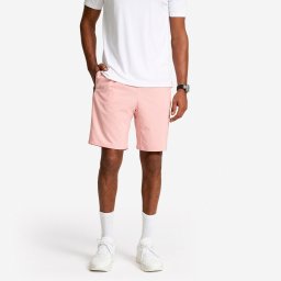 Pantalon scurt de fitness respirabil, buzunare cu fermoar, roz, bărbați