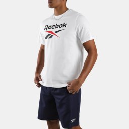 Tricou Reebok din bumbac cu logo, alb, bărbați