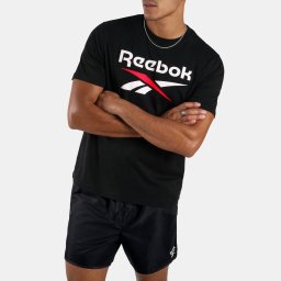 Tricou Reebok bărbați din bumbac cu logo, negru
