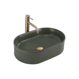 REA-U3611 - Lavoar pe blat VANDA, 31 x 49 cm, ceramică, verde închis