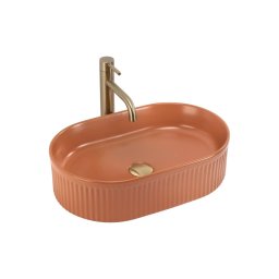 REA-U6377 - Lavoar pentru blat VANDA 31x49 cm ceramică/portocaliu
