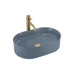 REA-U3535 - Lavoar VANDA pentru montare pe blat 31x49 cm, ceramică/bleumarin închis