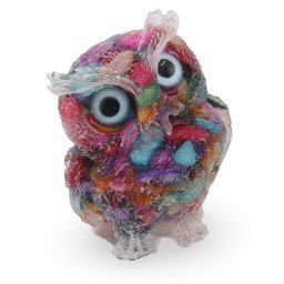 Bufnita din rasina cu spartura Sidef multicolor, 6cm