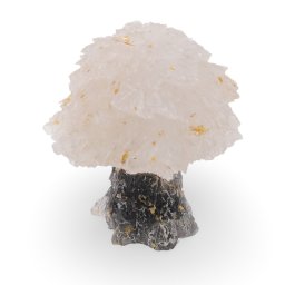 Copac din rasina cu spartura Cristal de stanca si foita de aur, 5cm