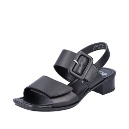 Sandale dama casual, piele naturala, 62663-01, negru