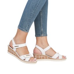 Sandale dama casual, Remonte R6266-80 din piele naturala, alb