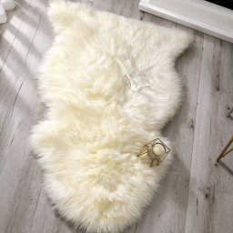 Blana naturala de oaie Noua Zeelanda, covor lux ultra moale, termoreglator, decor premium, Alb