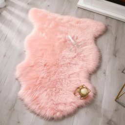 Blana naturala de oaie Noua Zeelanda, covor lux ultra moale, termoreglator, decor premium, Roz