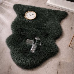 Blana naturala de oaie Noua Zeelanda, covor lux ultra moale, termoreglator, decor premium, Verde