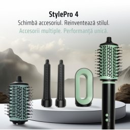 Aparat de coafat profesional Heinner HAS-R15BLDC-BK4, 1500W, Motor BLDC, 2 trepte de putere, 3 setari de temperatura, Functie auto curatare, Ionizare, Functie aer rece, Negru/Verde