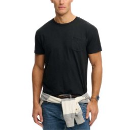SUPERDRY T-Shirt D1 Cotton Classic Linen Pkt M1012371A 12a jet black