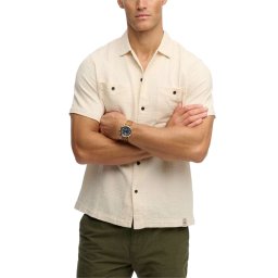 SUPERDRY Cămaşă D2 Stud Merchant Textured M4011123A 1lg oatmeal beige