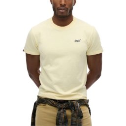 SUPERDRY T-Shirt Essential Logo Emb M1011245A j7l pastel yellow/navy