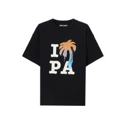 PALM ANGELS T-Shirt I Love Pa Regular PMAA109S26JER007 1001-black white