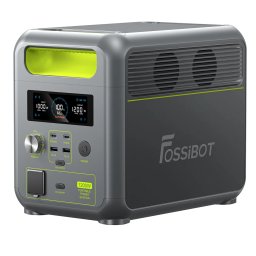 Statie de incarcare portabila Fossibot F1200 Verde, 1200W, 1024Wh, Ecran LCD, Protectie BMS, 7 iesiri, Lanterna LED, SOS